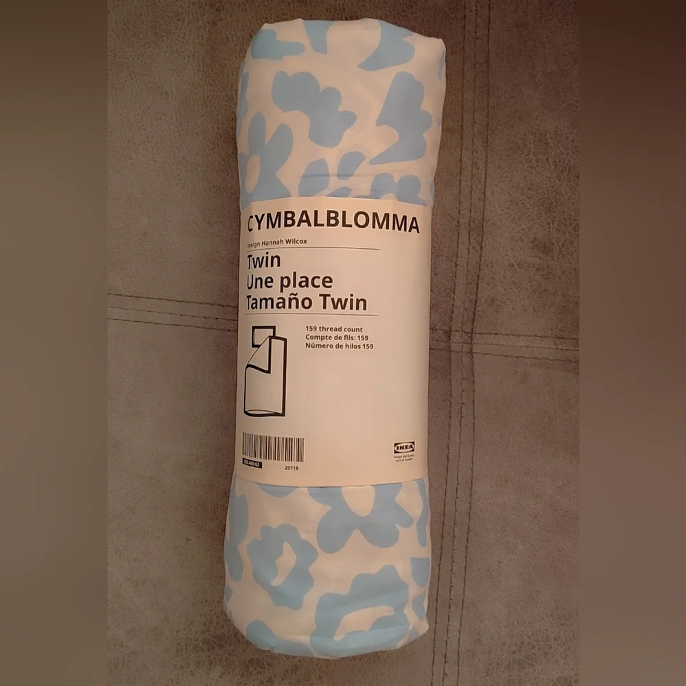 🌸 IKEA CYMBALBLOMMA Twin Duvet Cover Set — NWT — Light Blue Floral 🌸